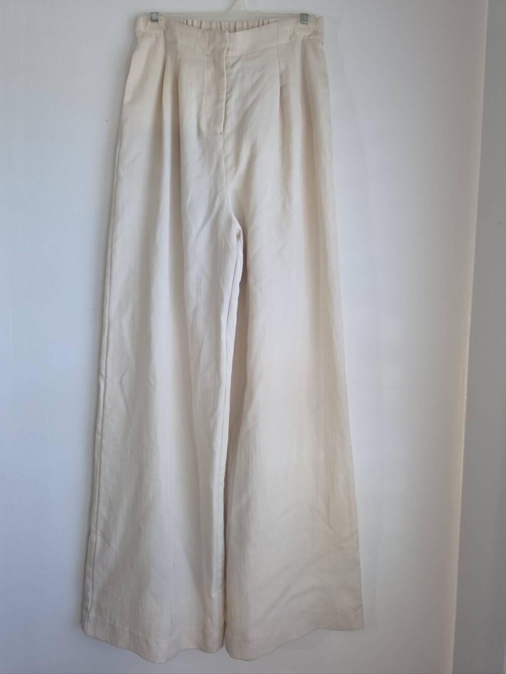 Tuckernuck Pomander Place Cava Wide Leg Pants Cream Light Tan Small NWT